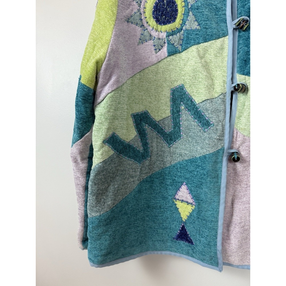Alex Kim Embroidered Appliquéd‎ Beaded Jacket Womens Missy Large Art-to-Wear - Picture 5 of 14